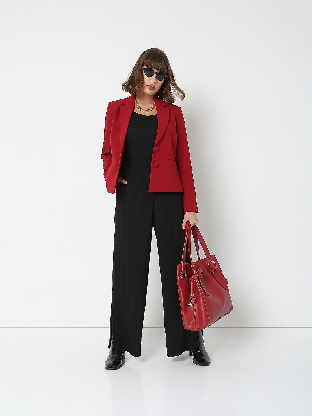 Dark Red Co-Ord Set Blazer