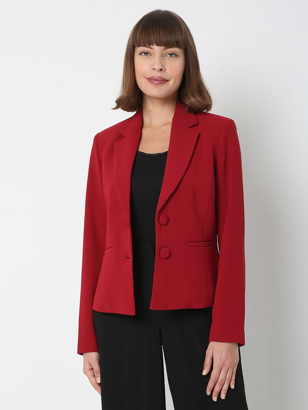Dark Red Co-Ord Set Blazer