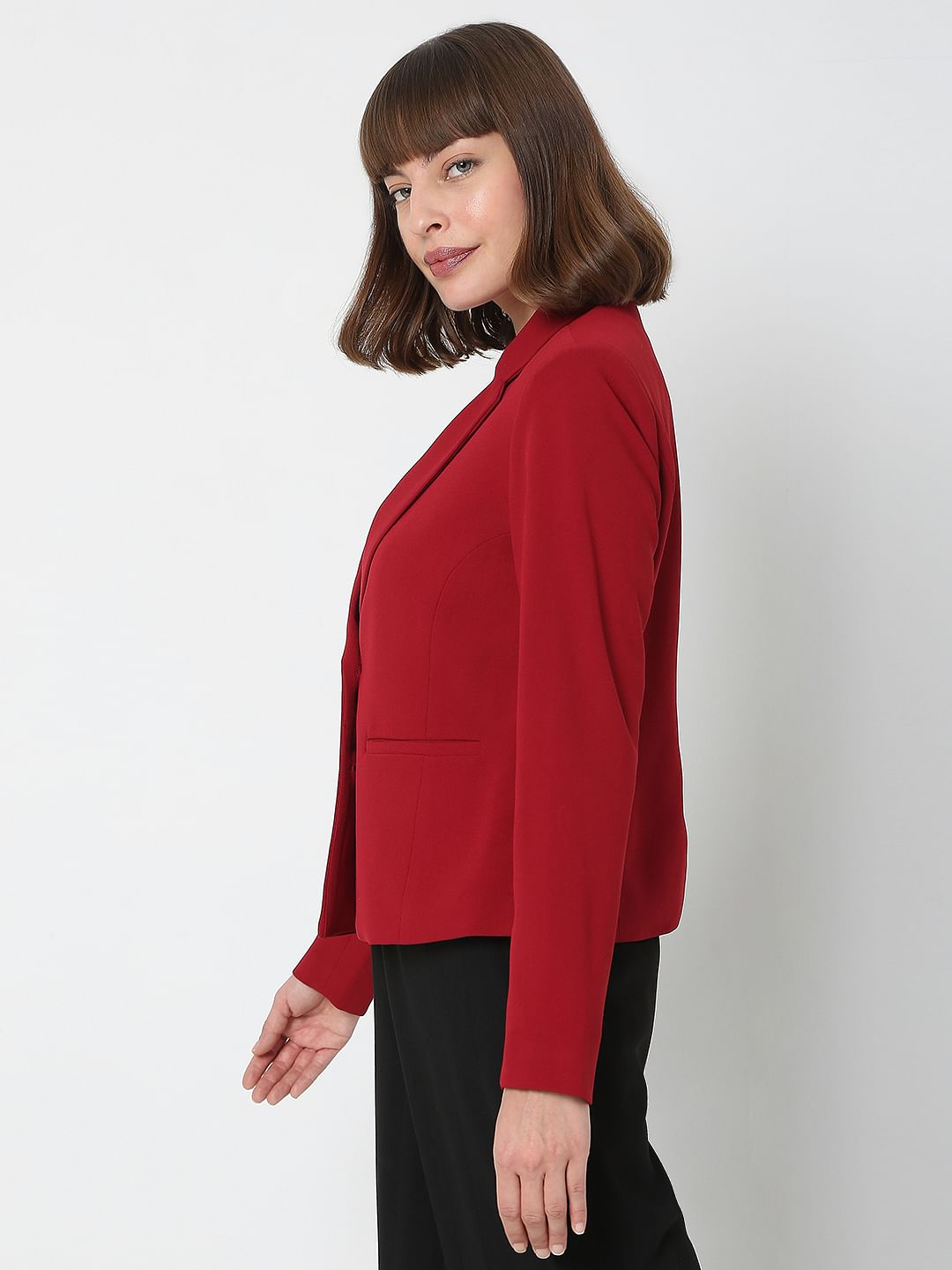Dark Red Co-Ord Set Blazer