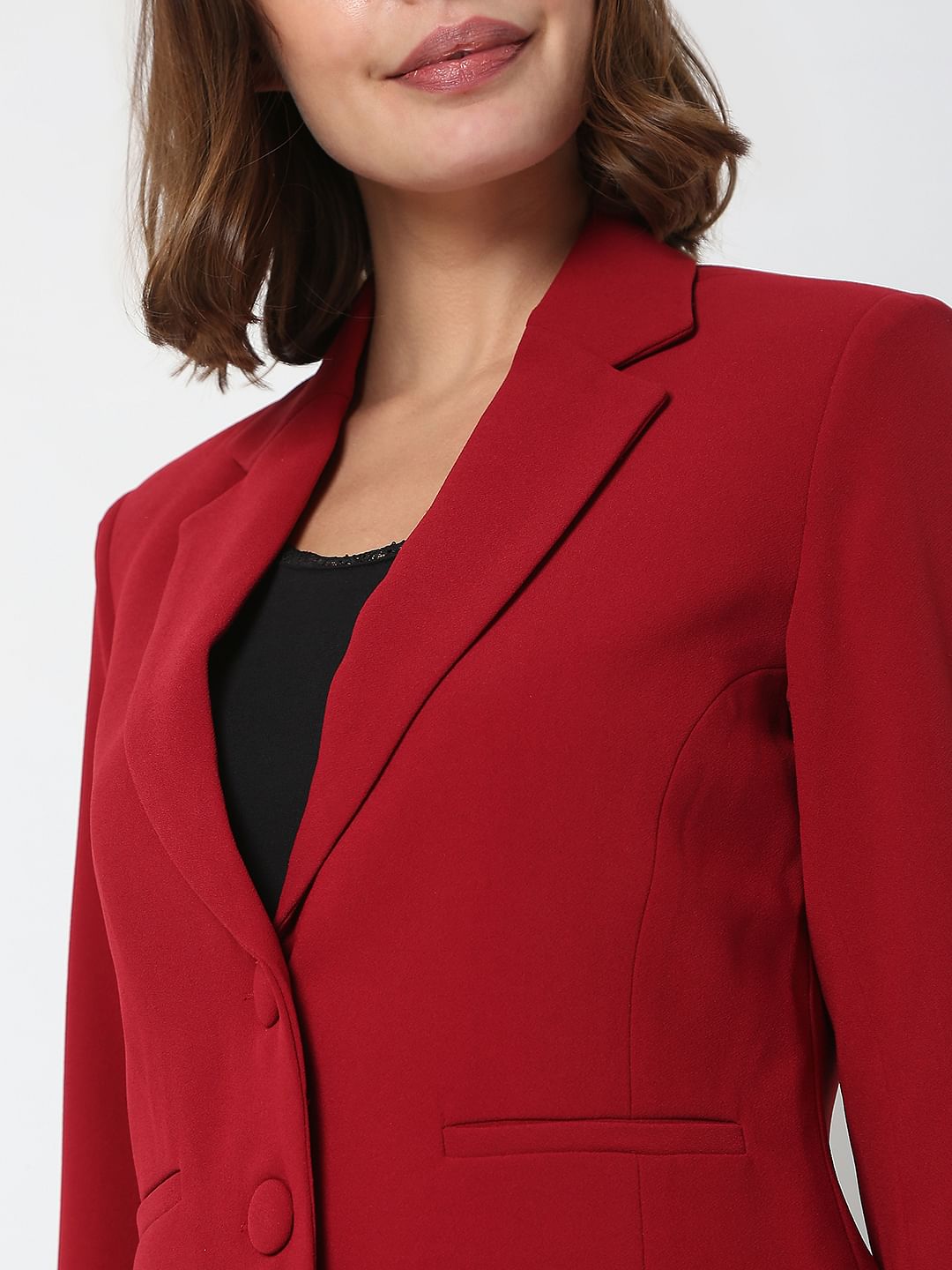 Dark Red Co-Ord Set Blazer
