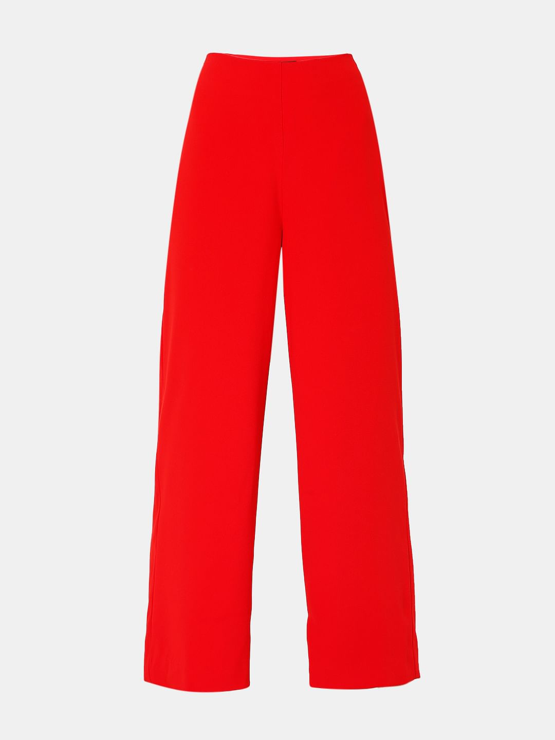Red High Rise Wide Leg Co-Ord Set Pants