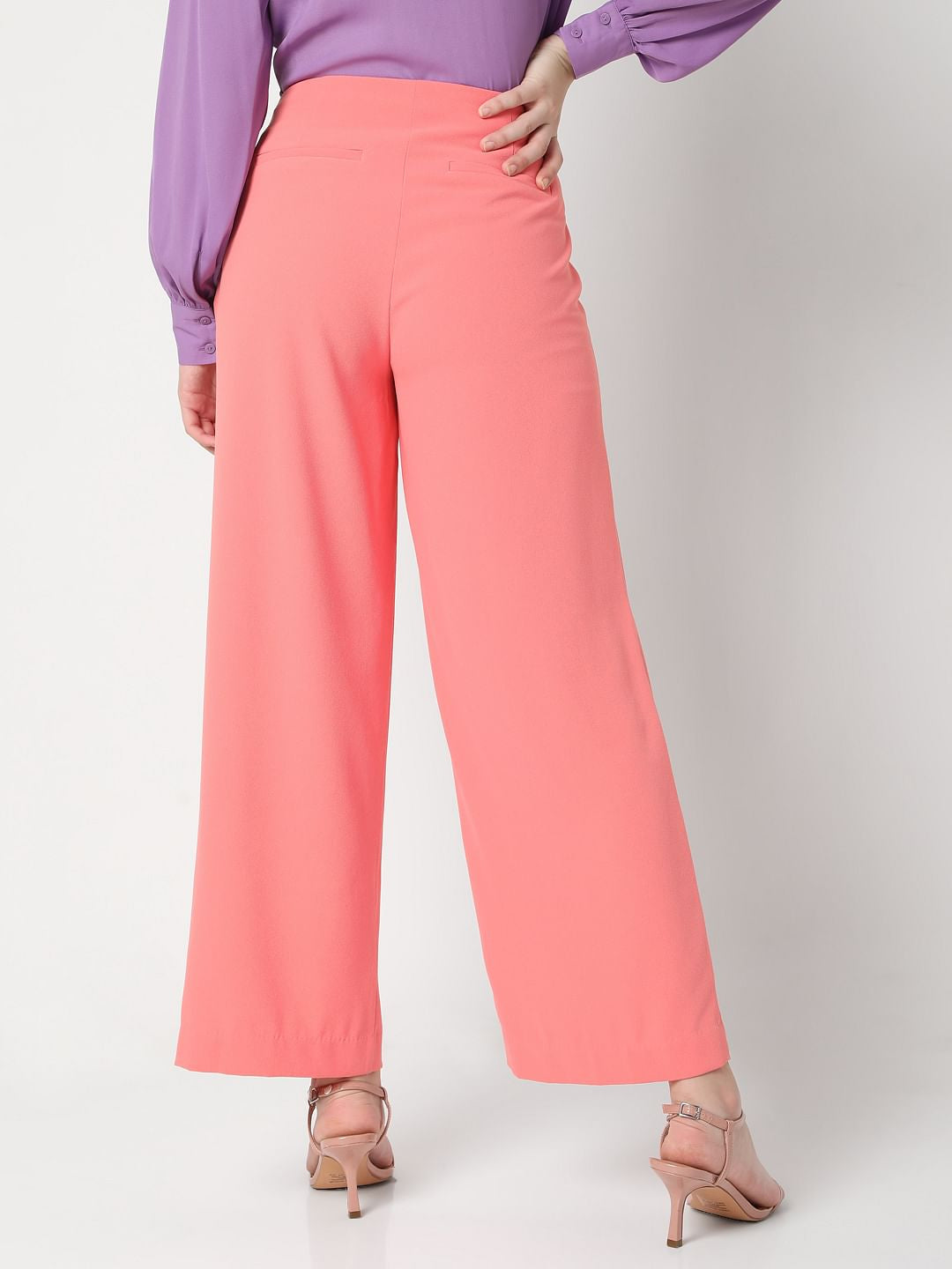 Coral High Rise Flared Co-Ord Set Pants