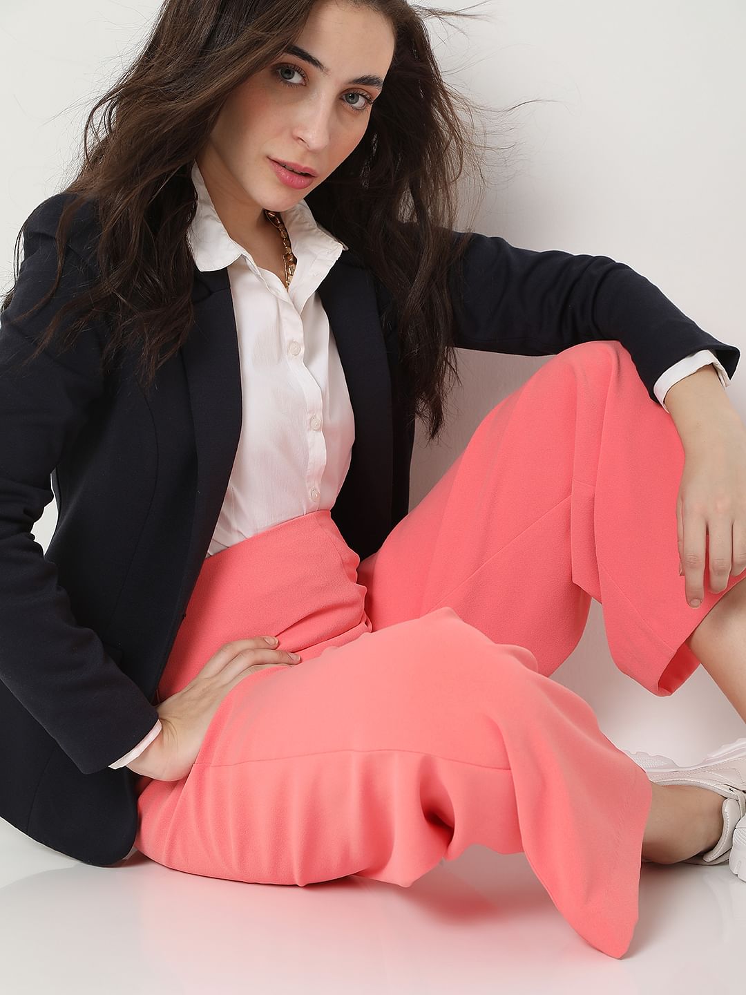 Coral High Rise Flared Co-Ord Set Pants