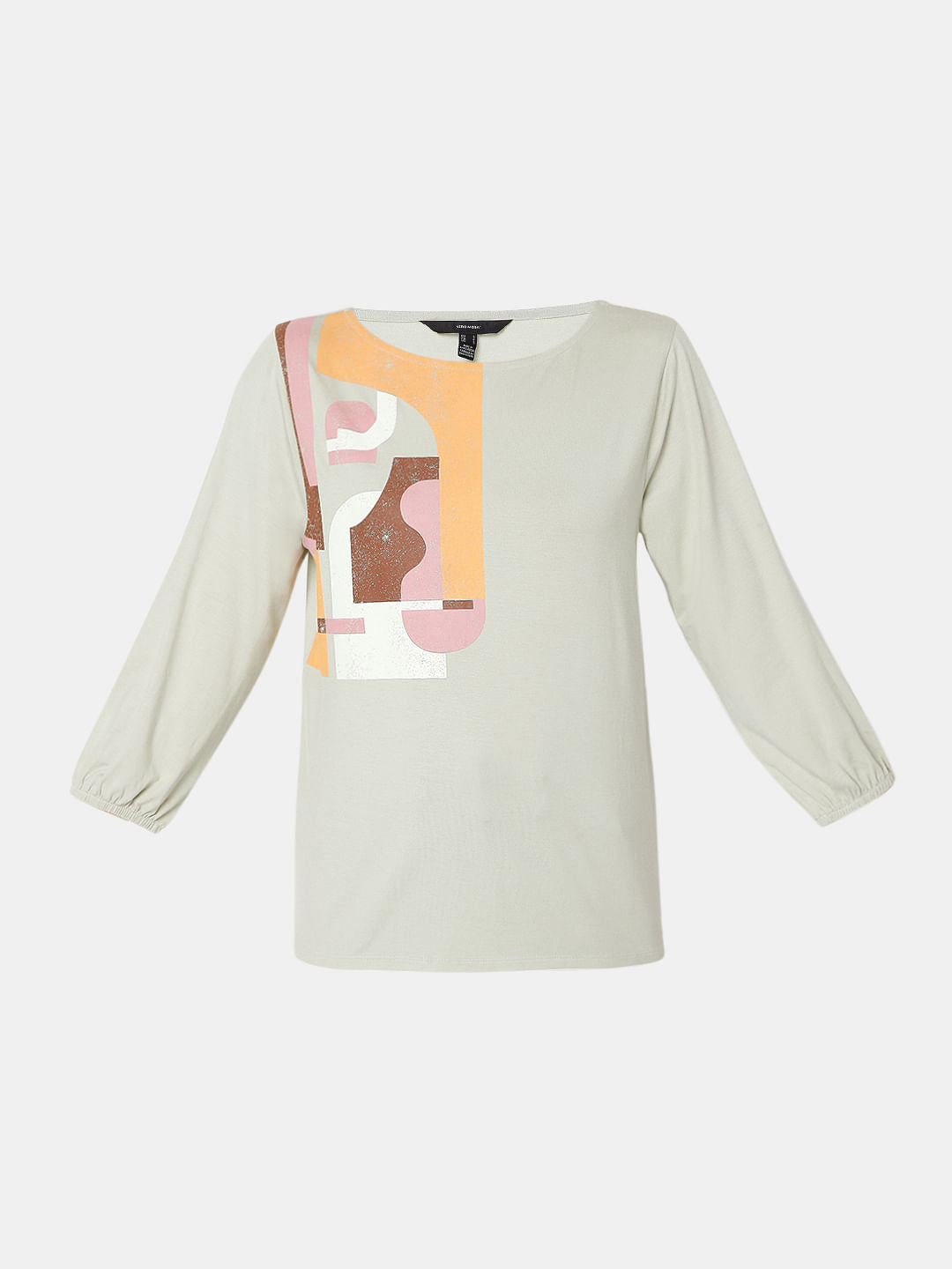 Green Abstract Print Top