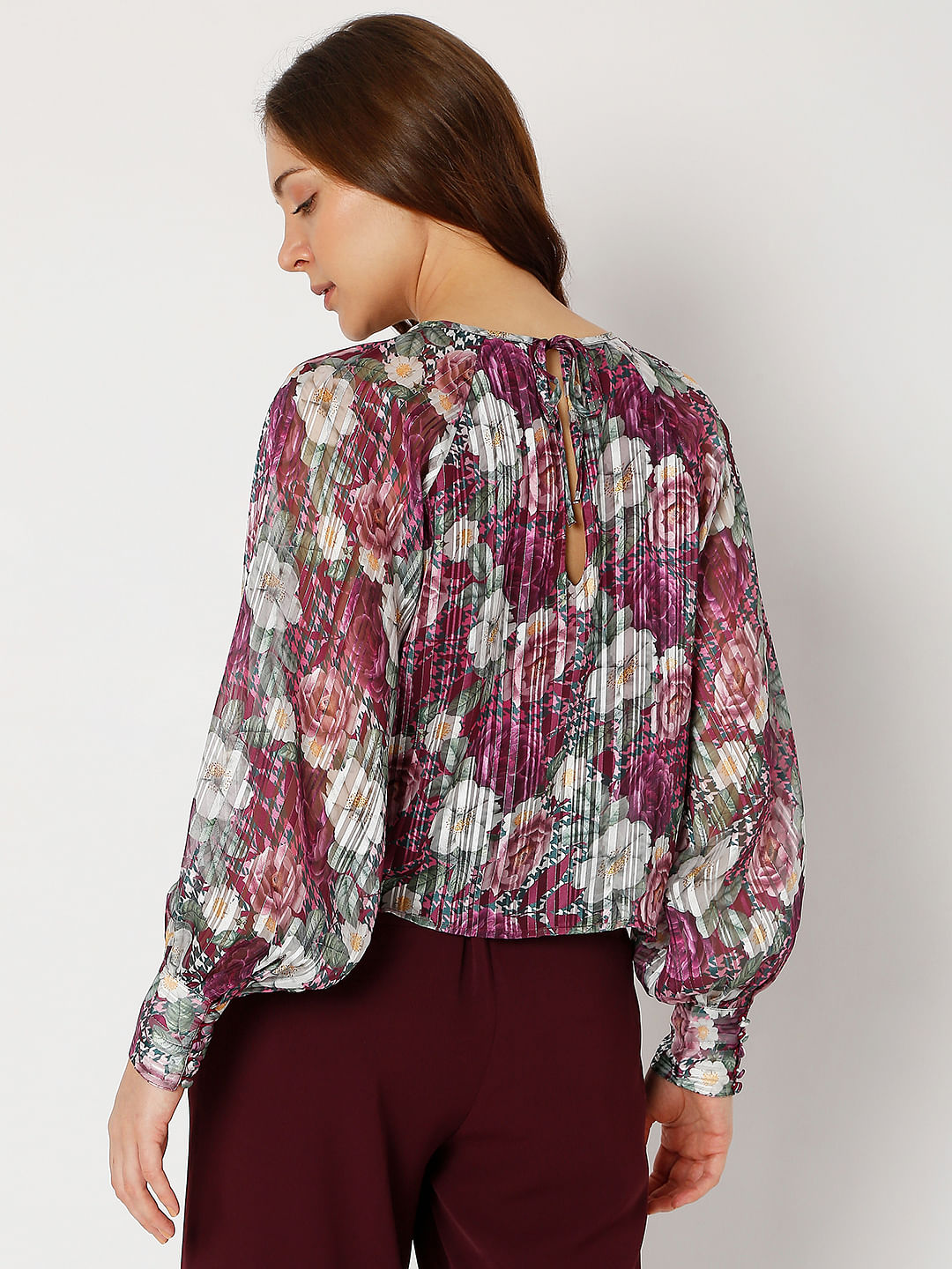 Pink Floral Print Top