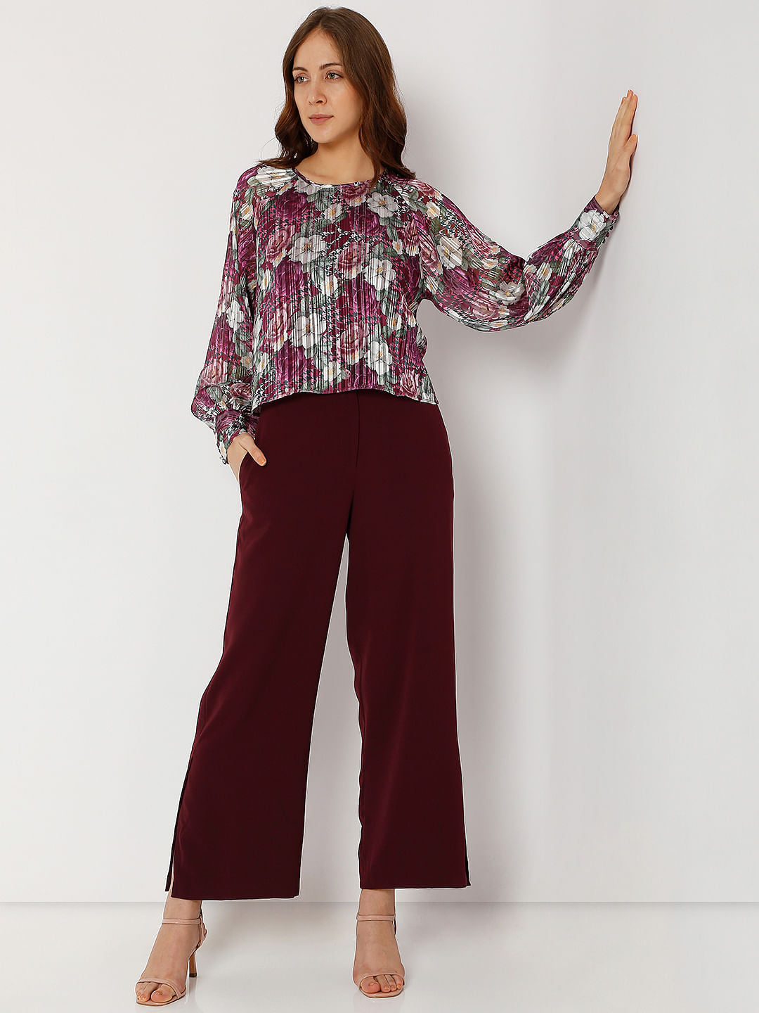 Pink Floral Print Top