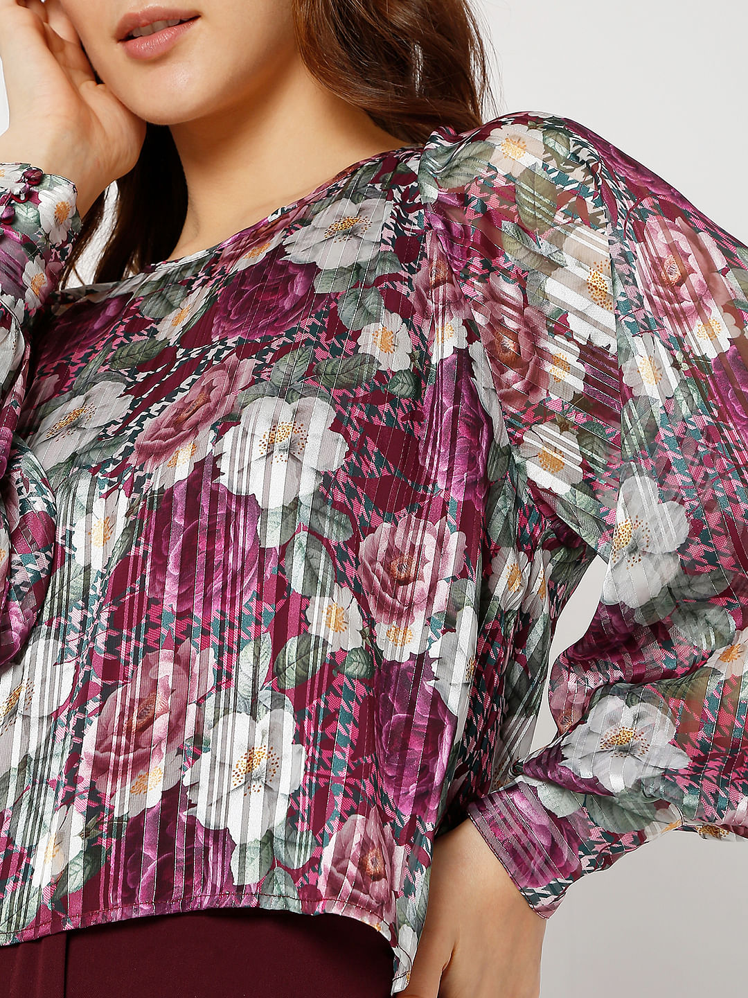 Pink Floral Print Top