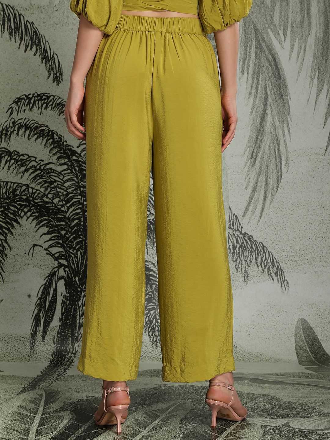 Marquee Lime Green Wide Leg Co-Ord Set Pants