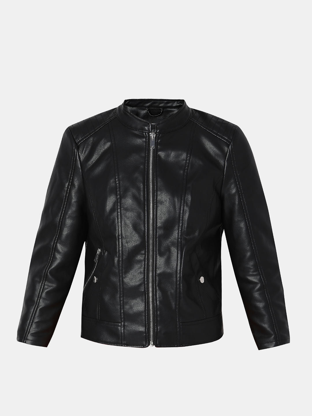 Black Faux Leather Biker Jacket