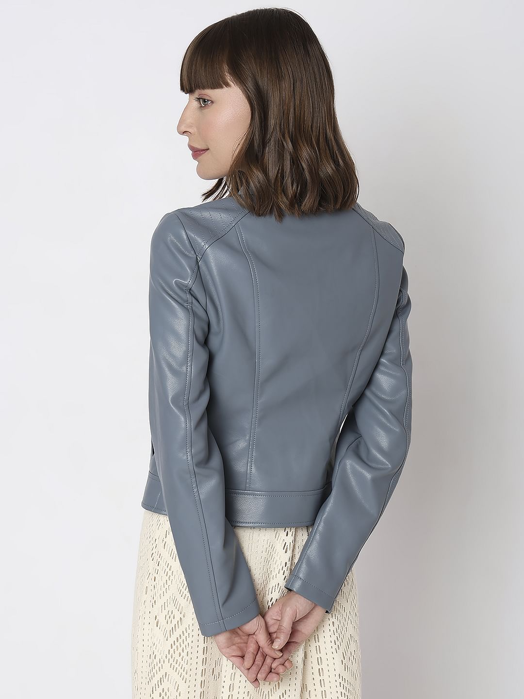 Grey Pu Short Jacket