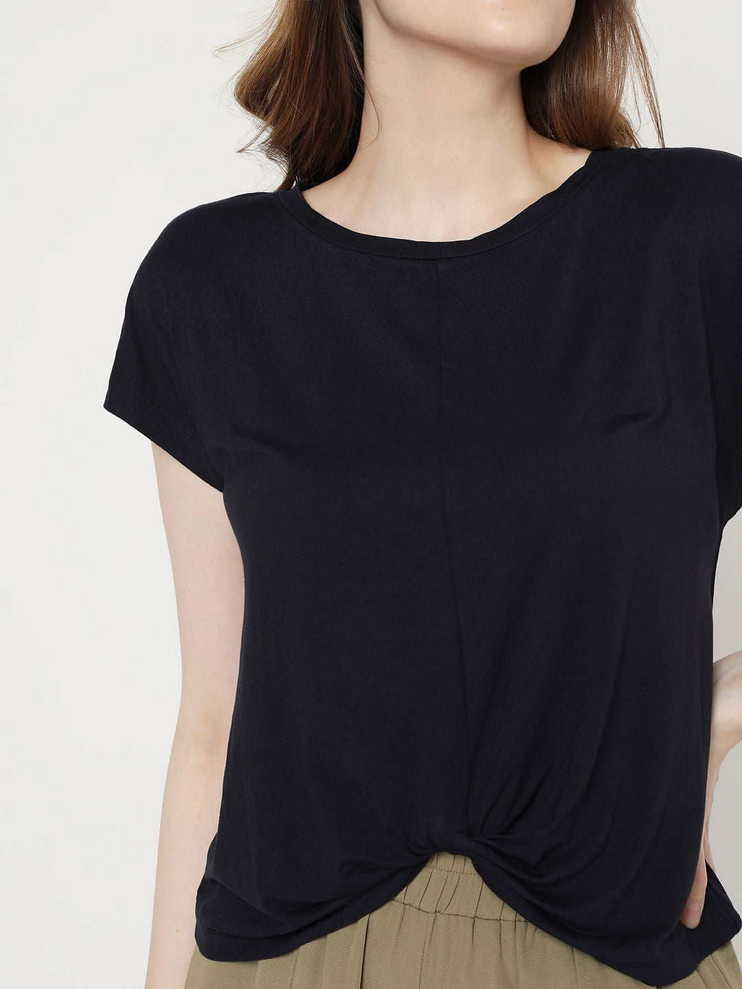 Blue Front Twist Lounge T-Shirt