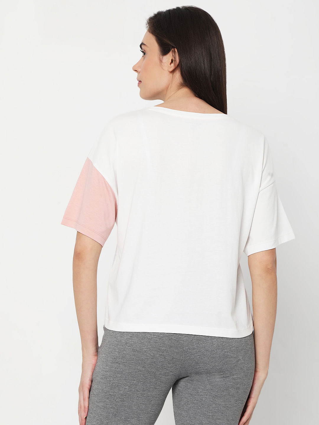 White Colourblocked Lounge T-Shirt