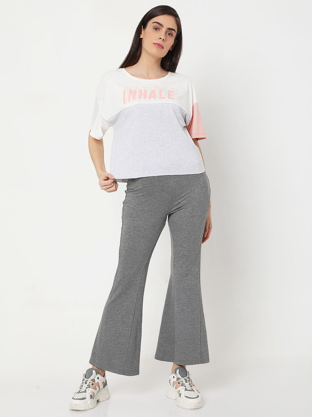 White Colourblocked Lounge T-Shirt