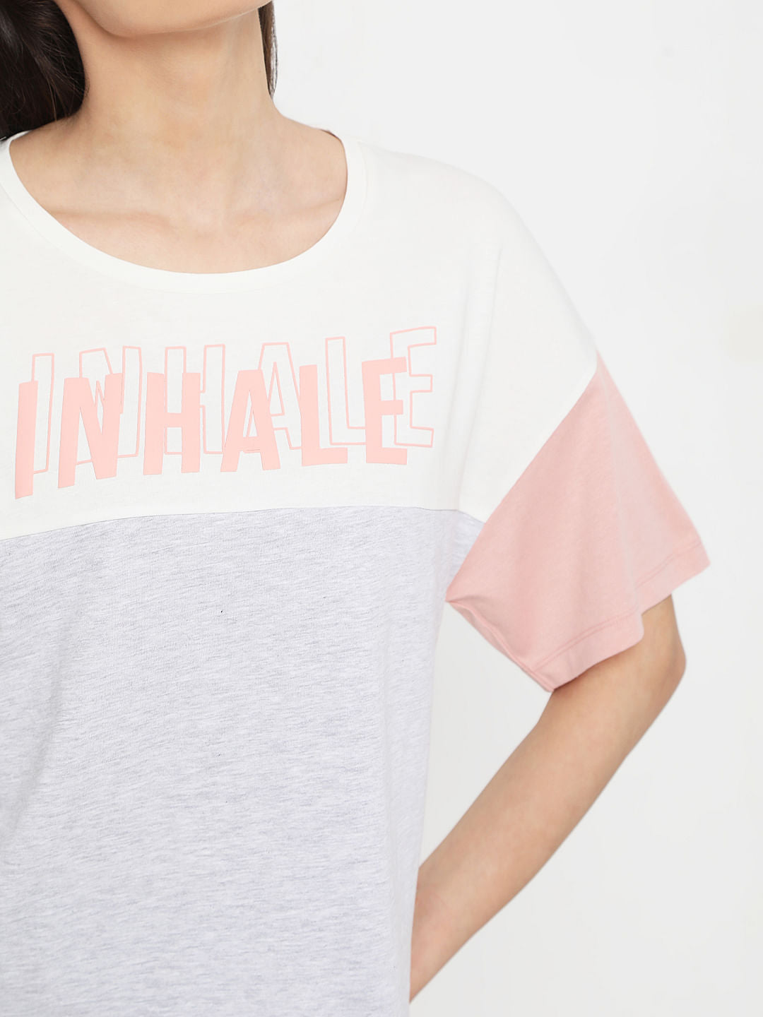 White Colourblocked Lounge T-Shirt