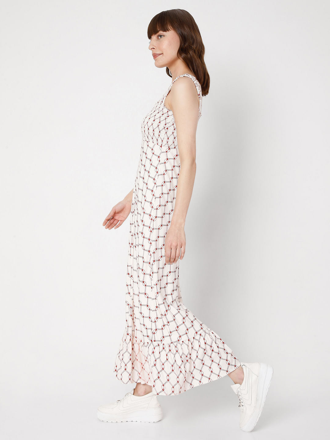 White Printed Maxi Dress