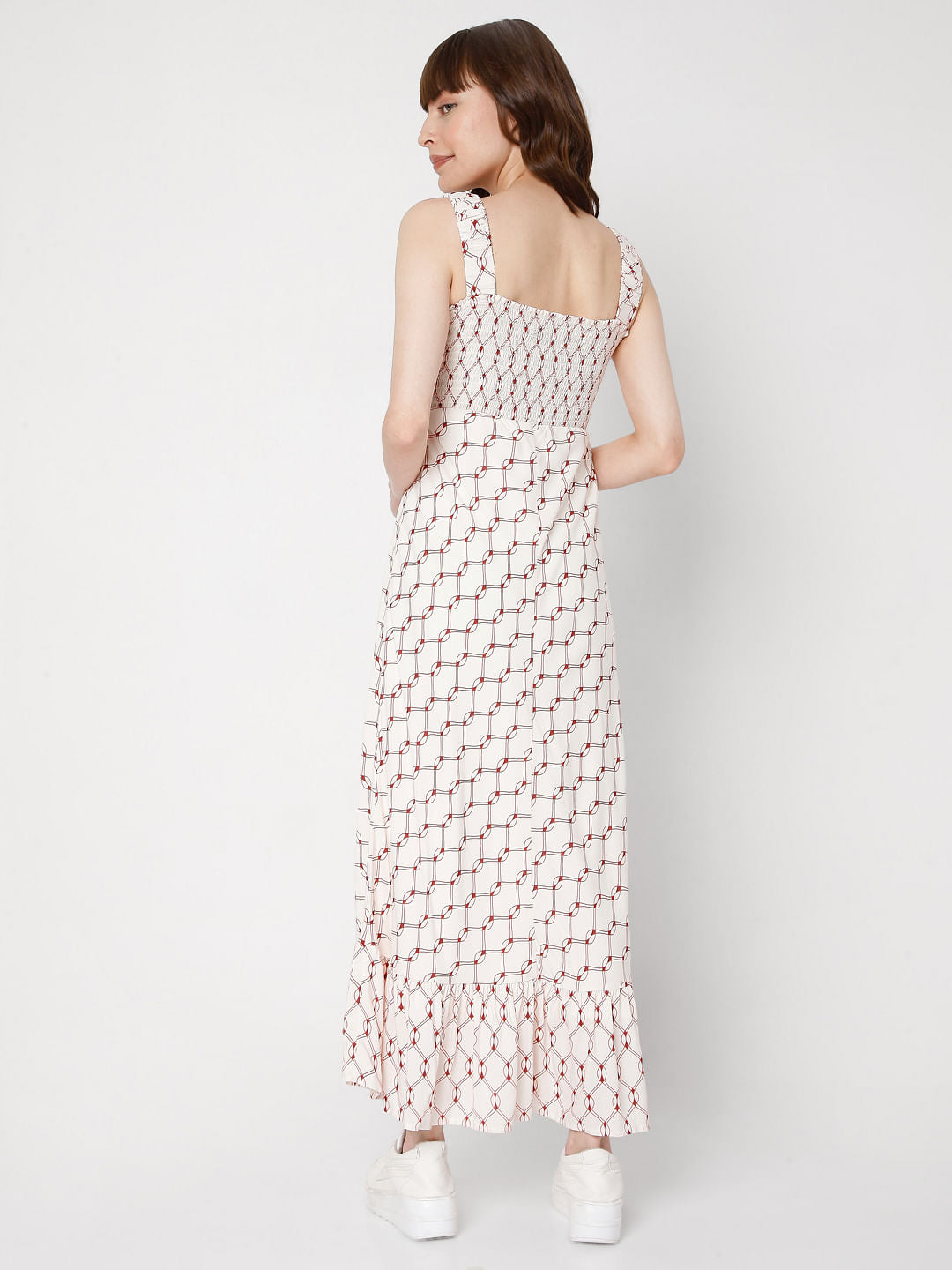 White Printed Maxi Dress