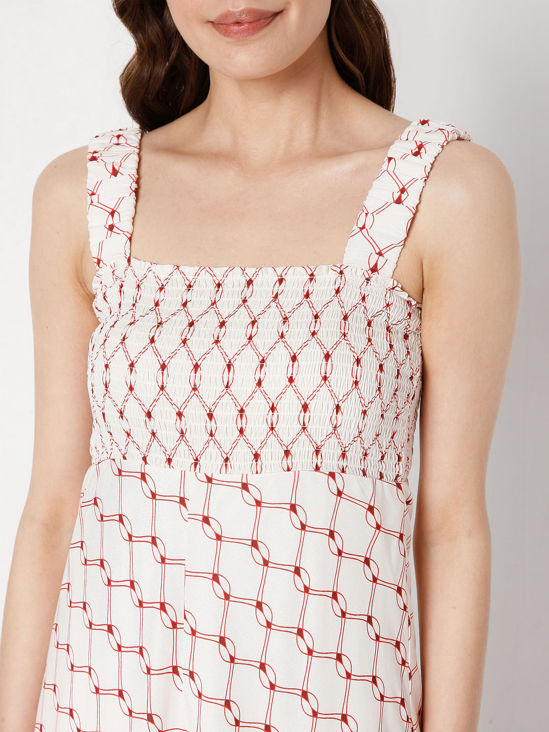 White Printed Maxi Dress