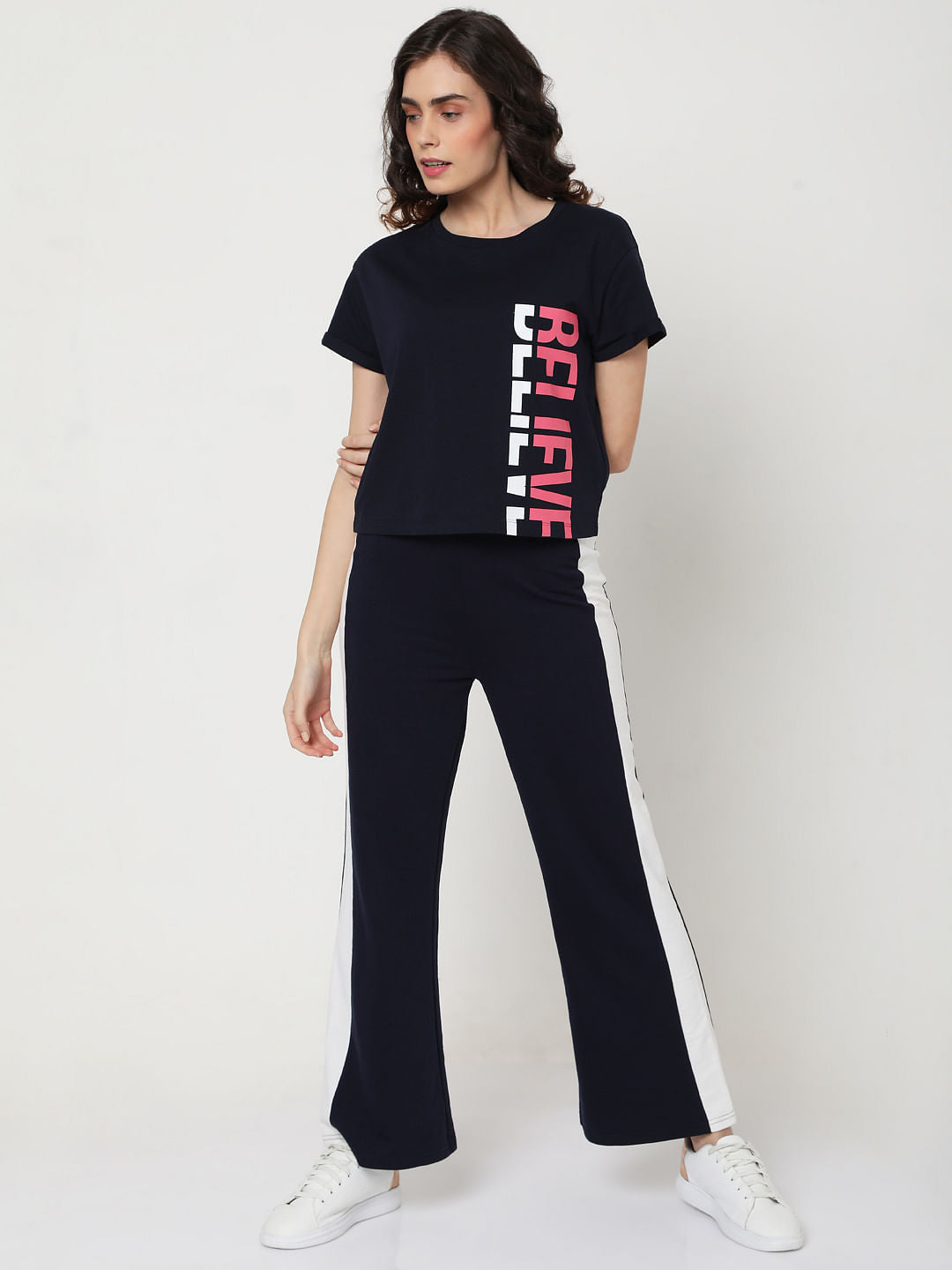 Blue Cropped Lounge T-Shirt