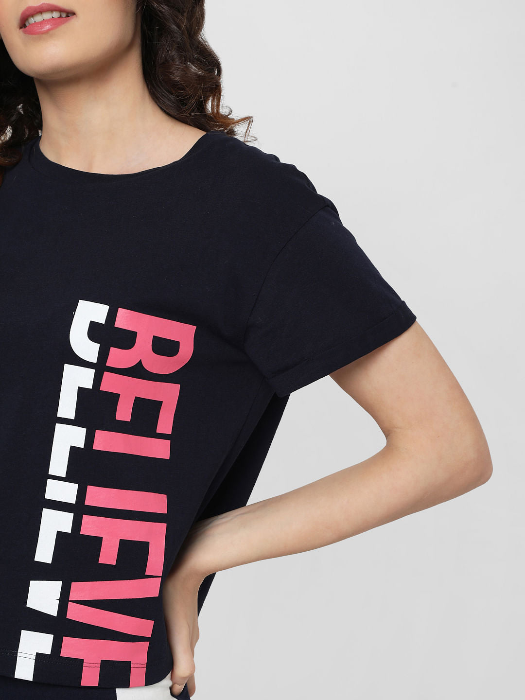 Blue Cropped Lounge T-Shirt
