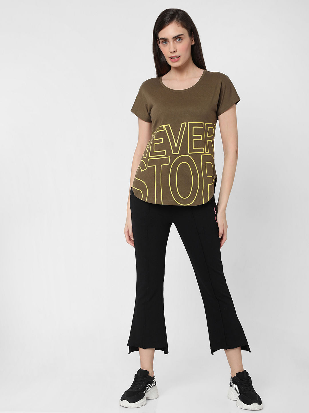 Green Slogan Print Lounge T-Shirt