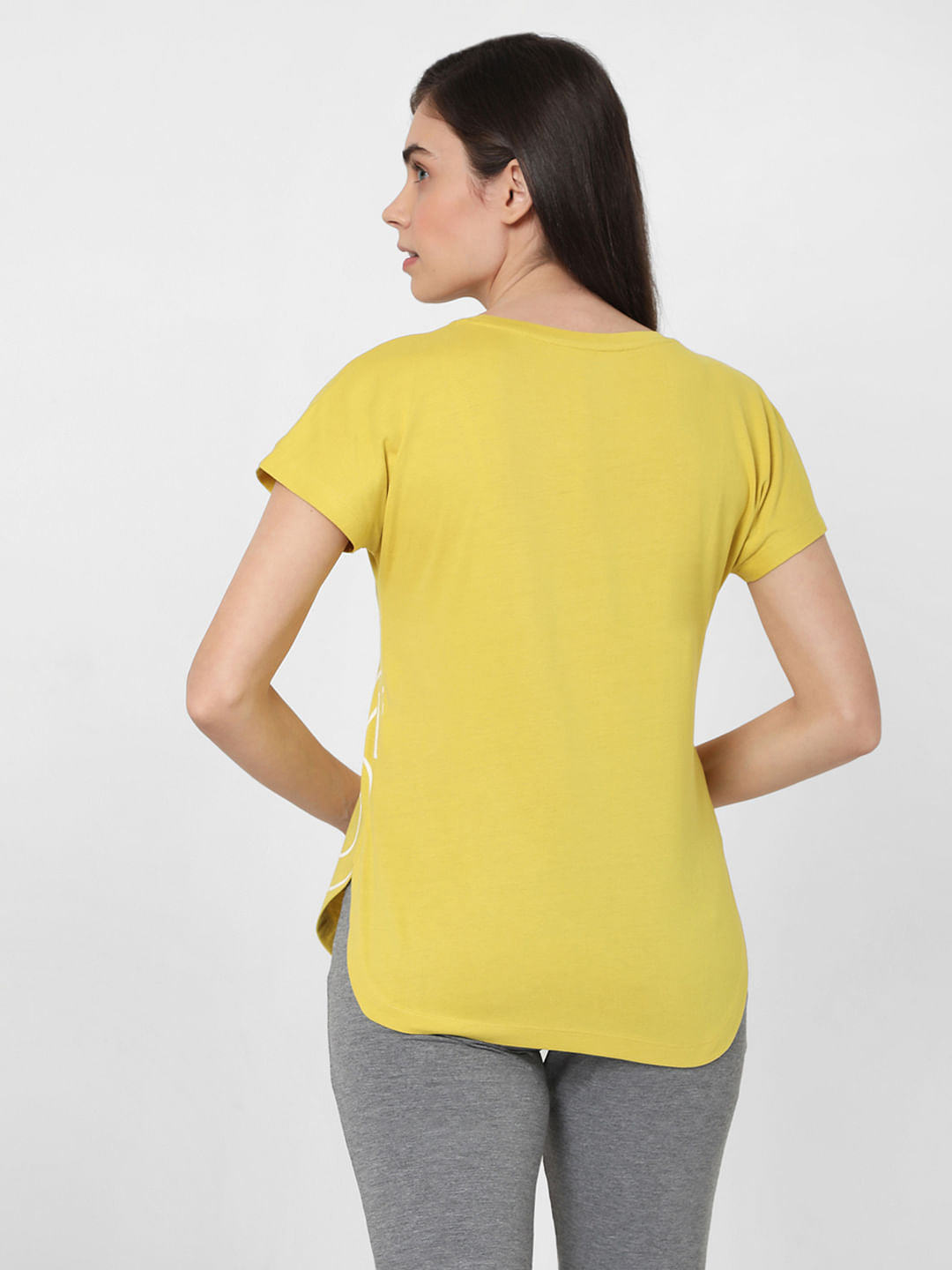Yellow Slogan Print Lounge T-Shirt
