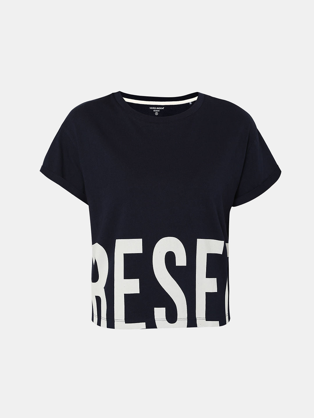 Navy Blue Text Print Lounge T-Shirt