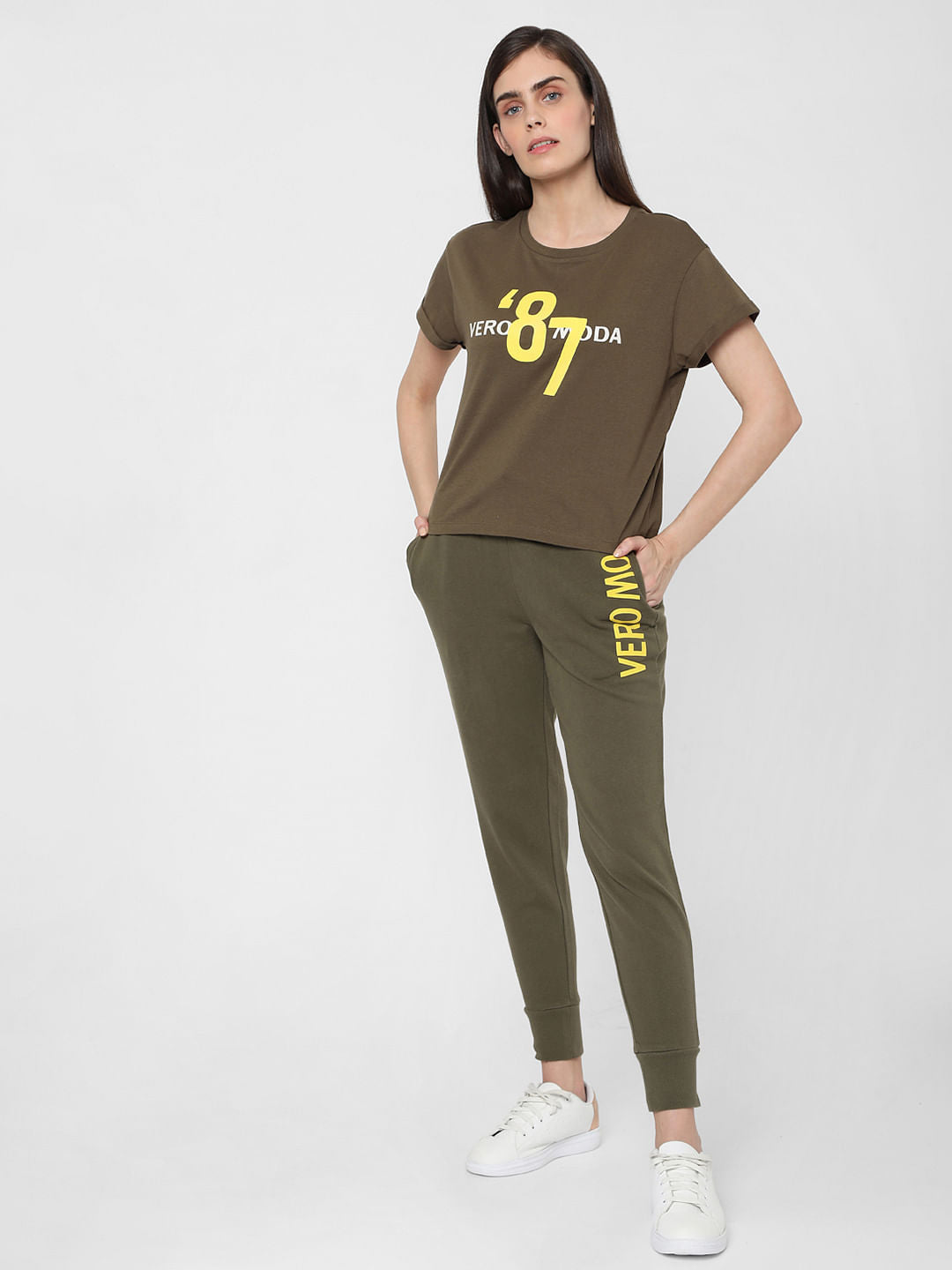 Green Logo Print Lounge T-Shirt