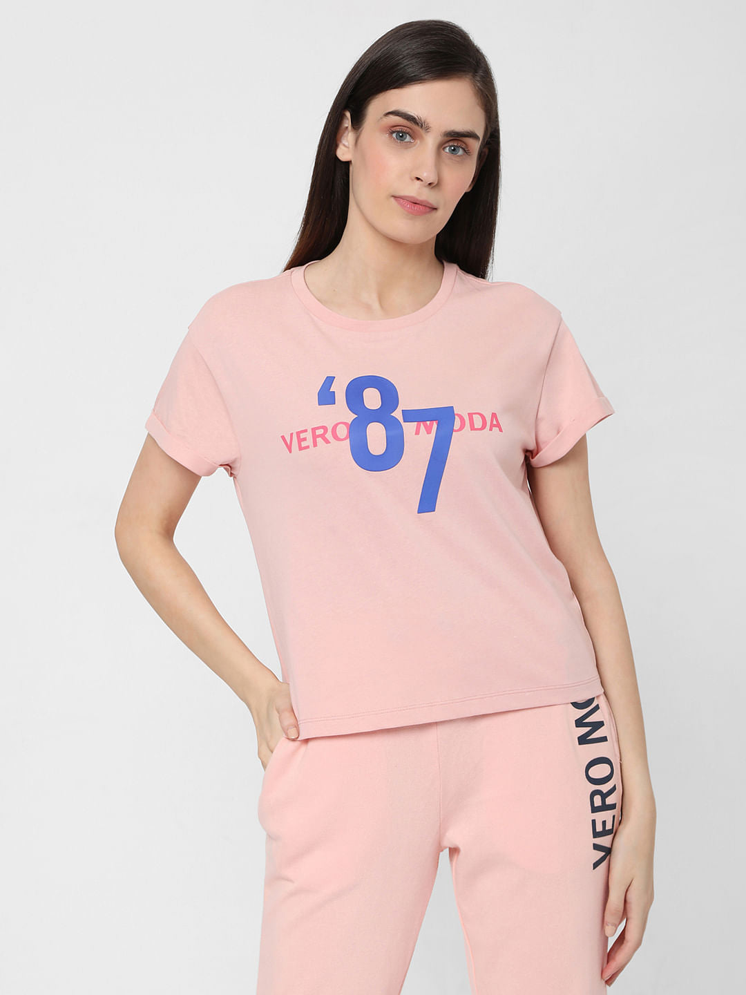 Pink Logo Print Lounge T-Shirt