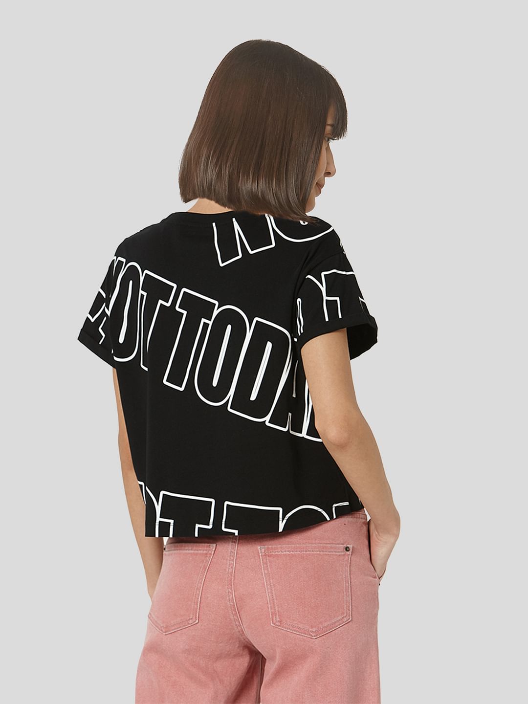 Black Cropped Lounge T-Shirt