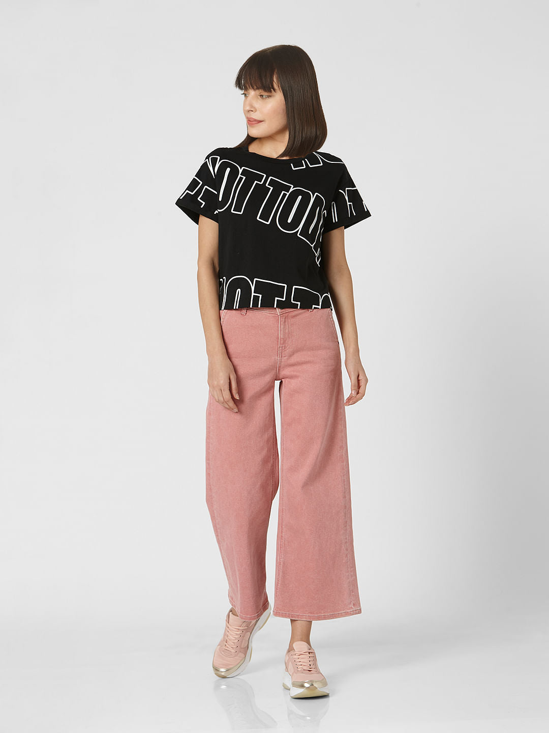 Black Cropped Lounge T-Shirt