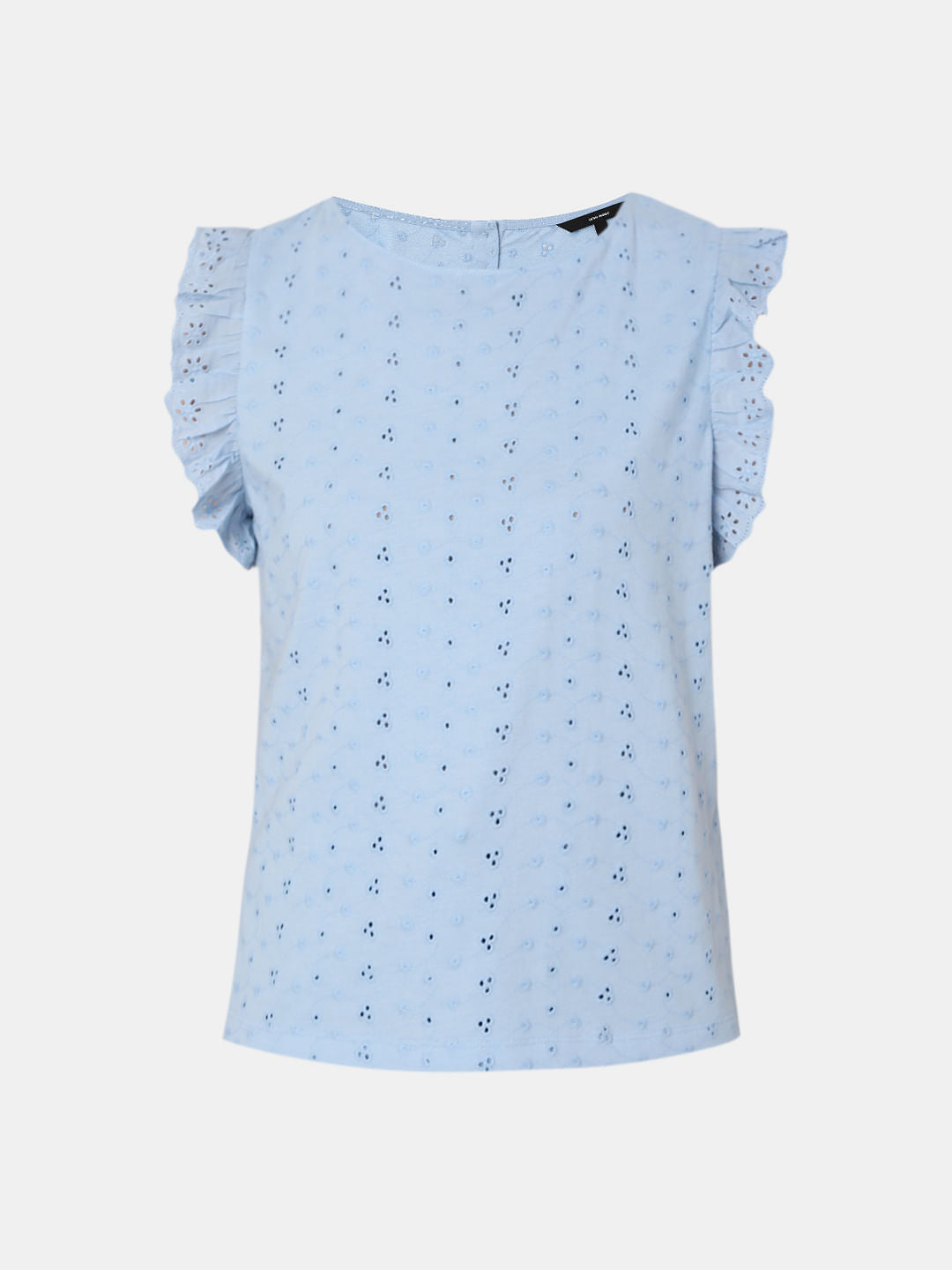 Blue Schiffli Top
