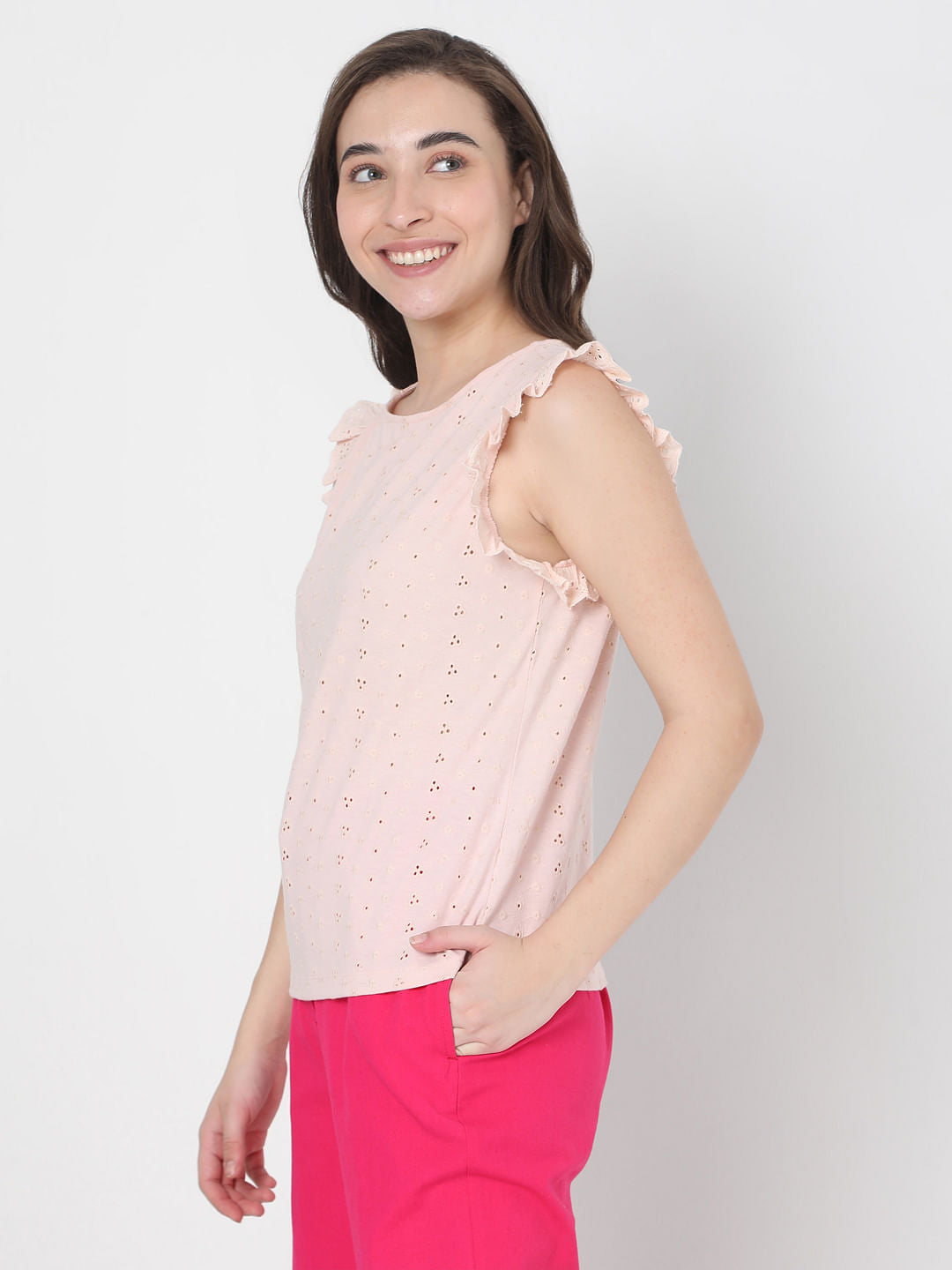 Pink Schiffli Top