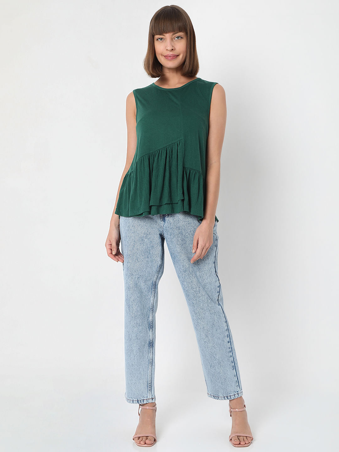 Green Peplum Top