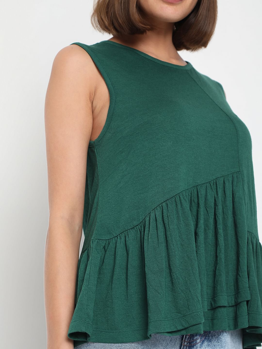 Green Peplum Top
