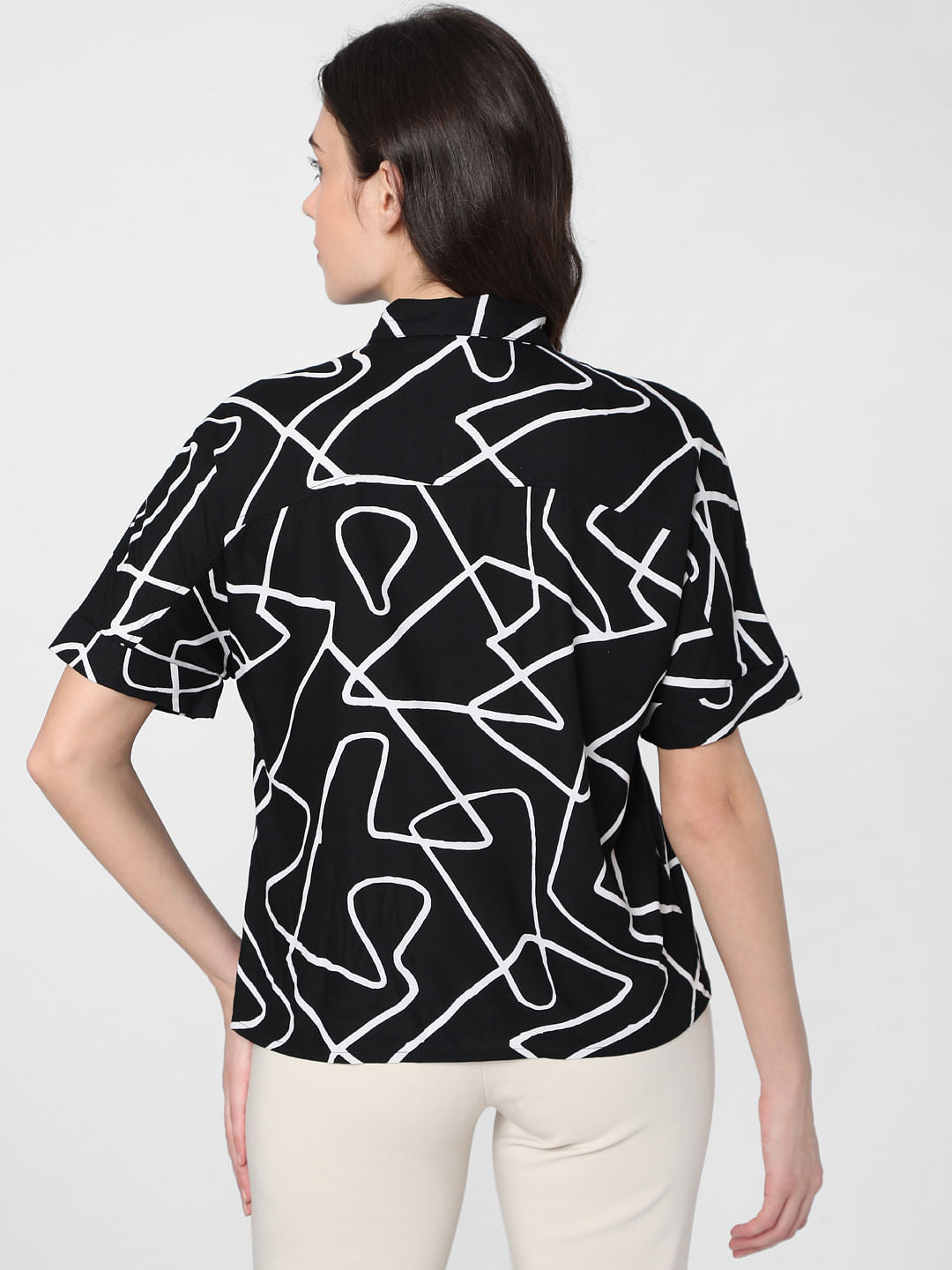 Black Abstract Print Shirt