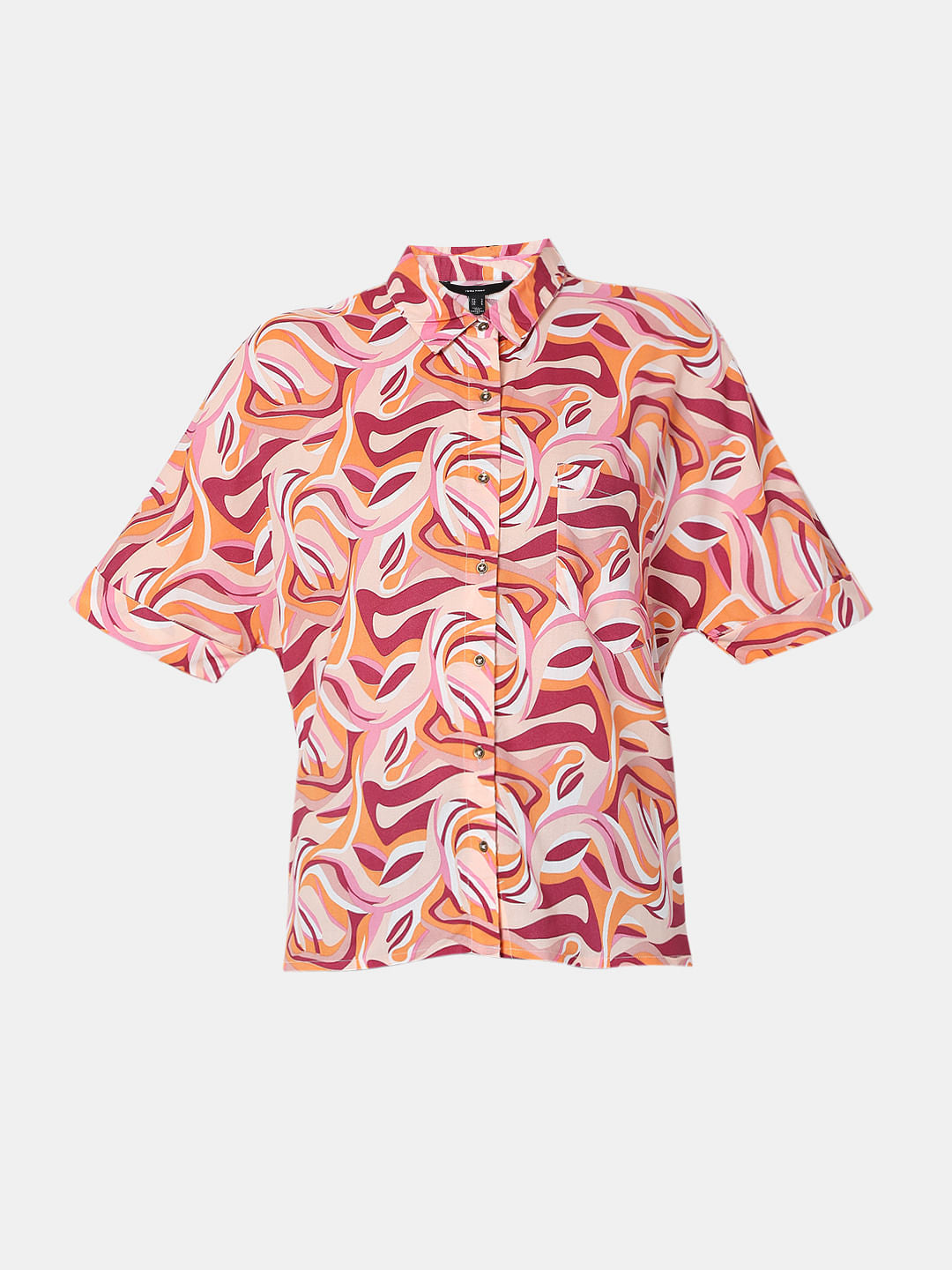Pink Abstract Print Shirt