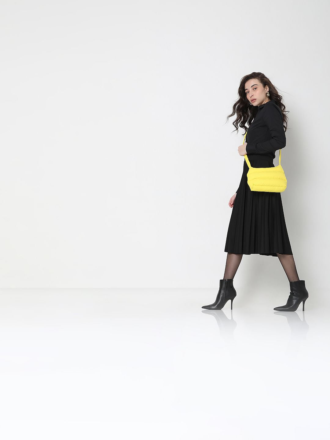 Yellow Quilted Sling Bag