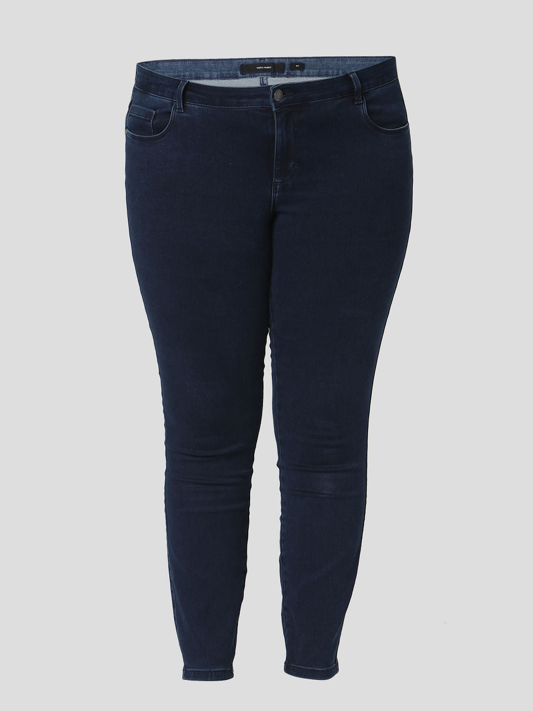 Curve Dark Blue Mid Rise Wendy Skinny Jeans