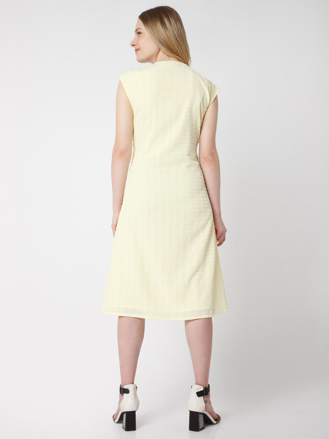 Yellow Front Twist Dress