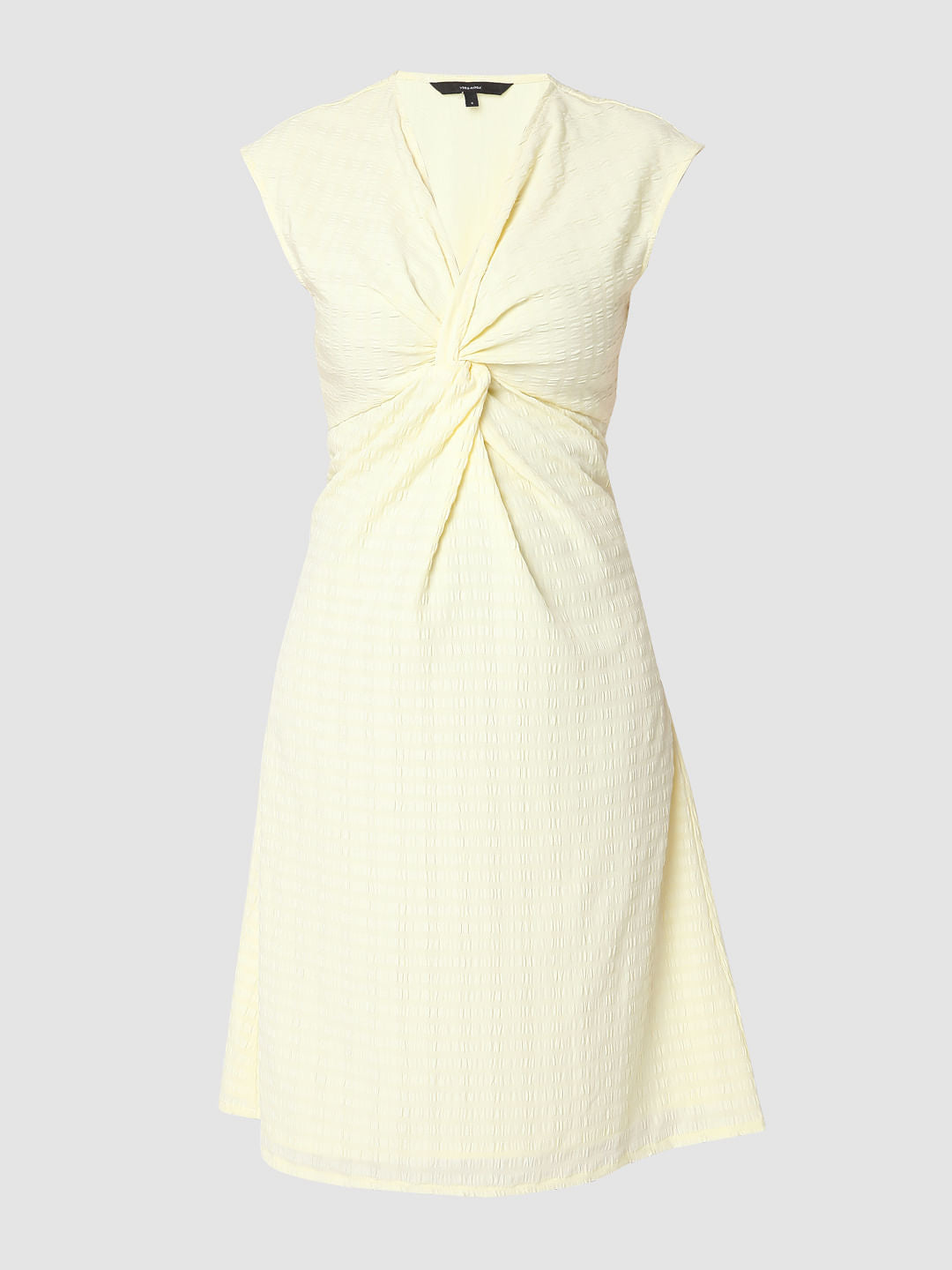 Yellow Front Twist Dress