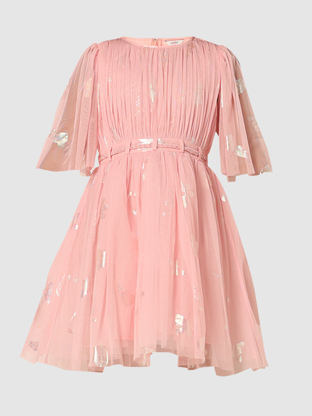 GIRLS Foil Print Tulle Dress
