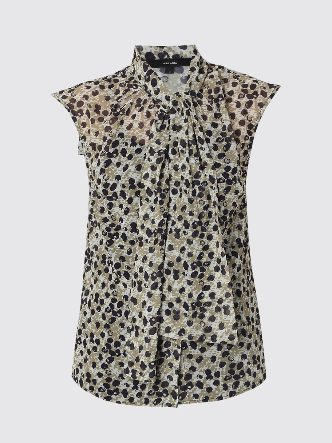 Green Abstract Print Top