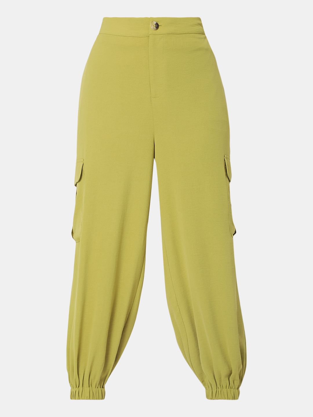 Green Mid Rise Cargo Pants