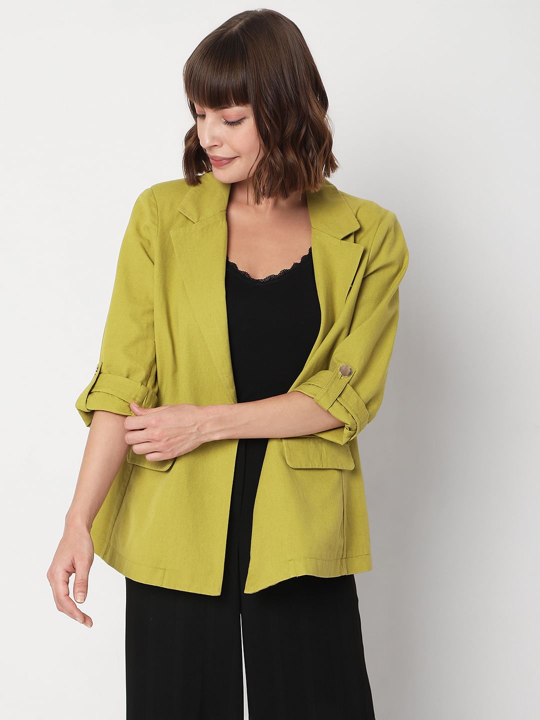 Green Linen Blazer