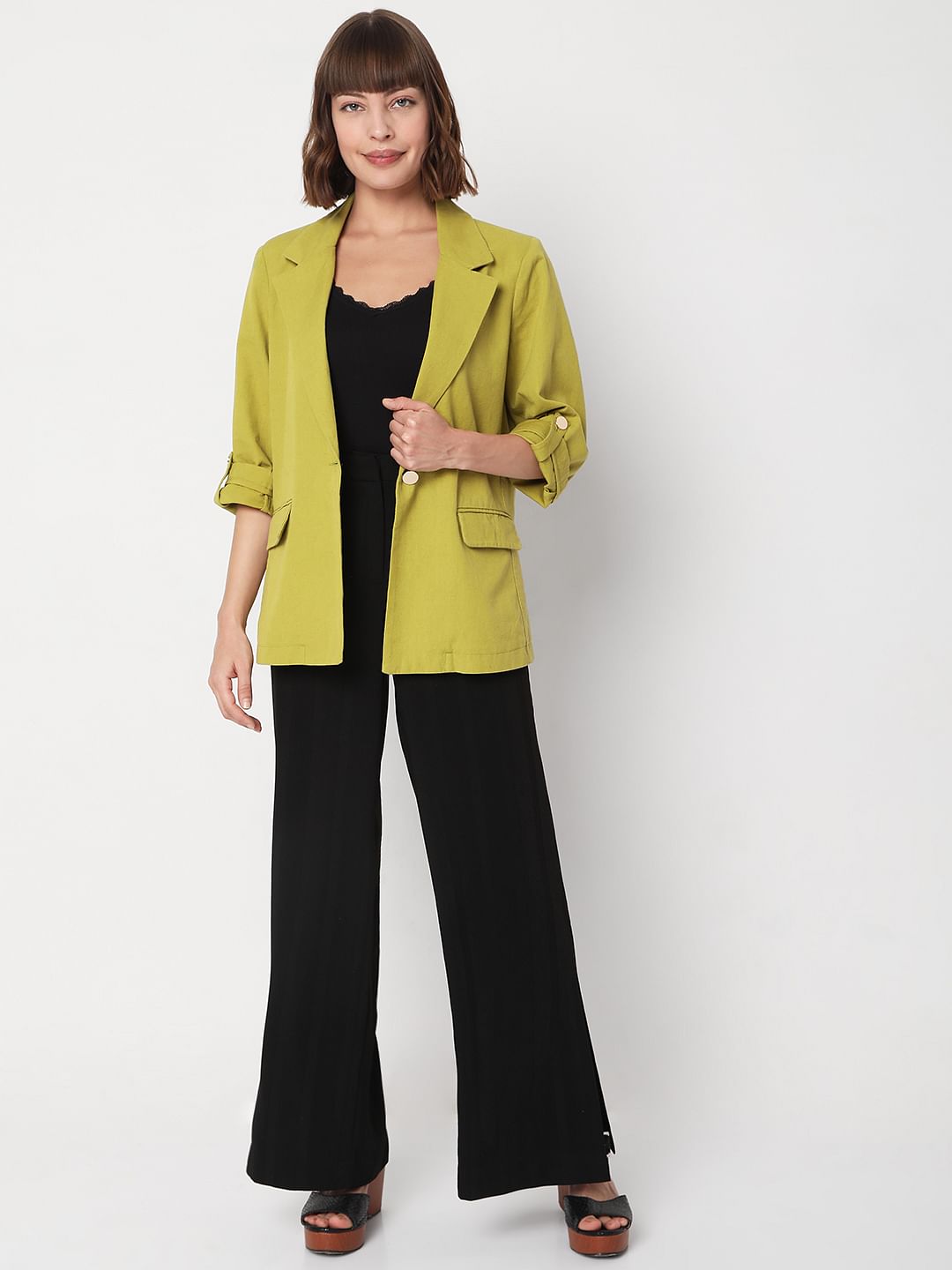 Green Linen Blazer