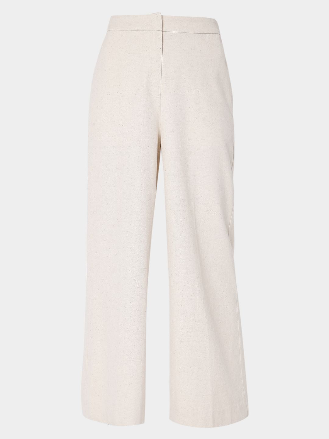 Beige High Waist Wide Leg Pants