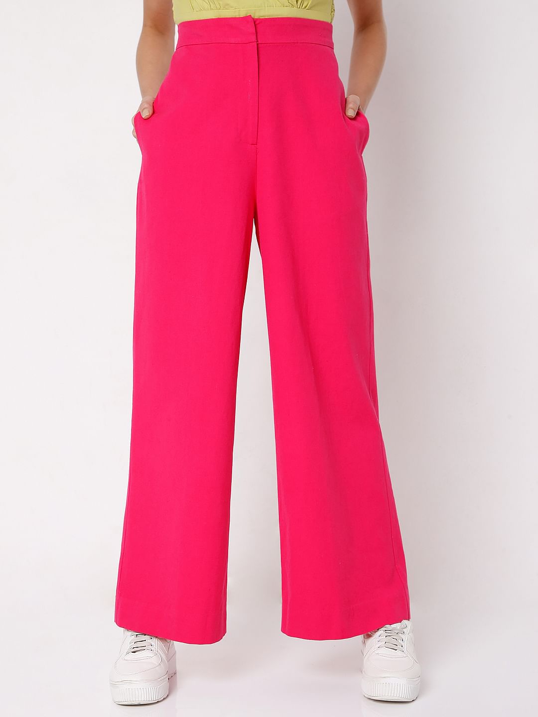 Pink High Waist Wide Leg Pants