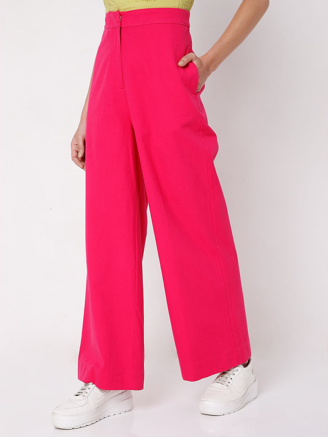 Pink High Waist Wide Leg Pants