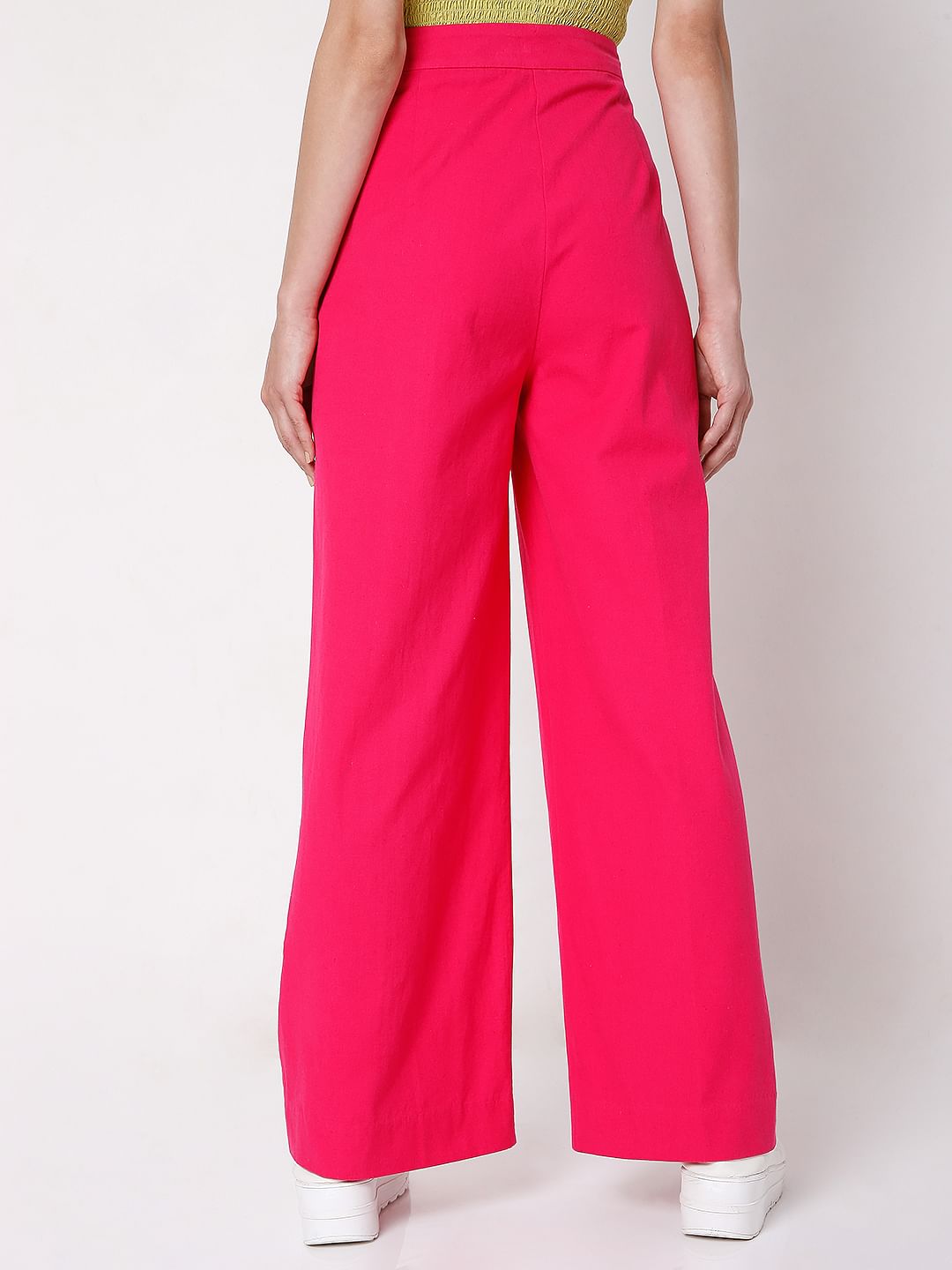 Pink High Waist Wide Leg Pants