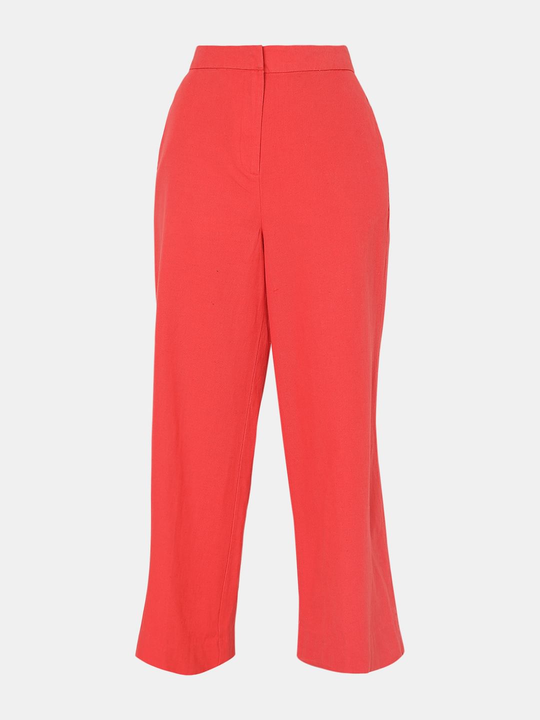 Dark Coral High Rise Wide Leg Co-Ord Set Pants